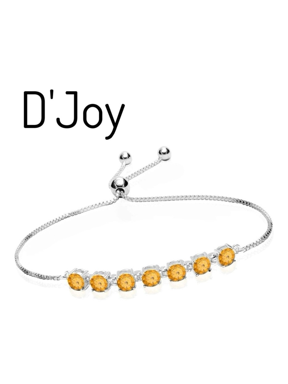 D'Joy Citrine & Sterling Silver Bolo Bracelet